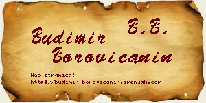 Budimir Borovićanin vizit kartica